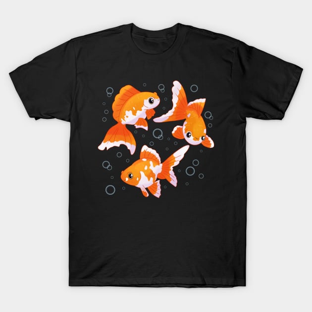 Goldfish cute art T-Shirt by YaraGold